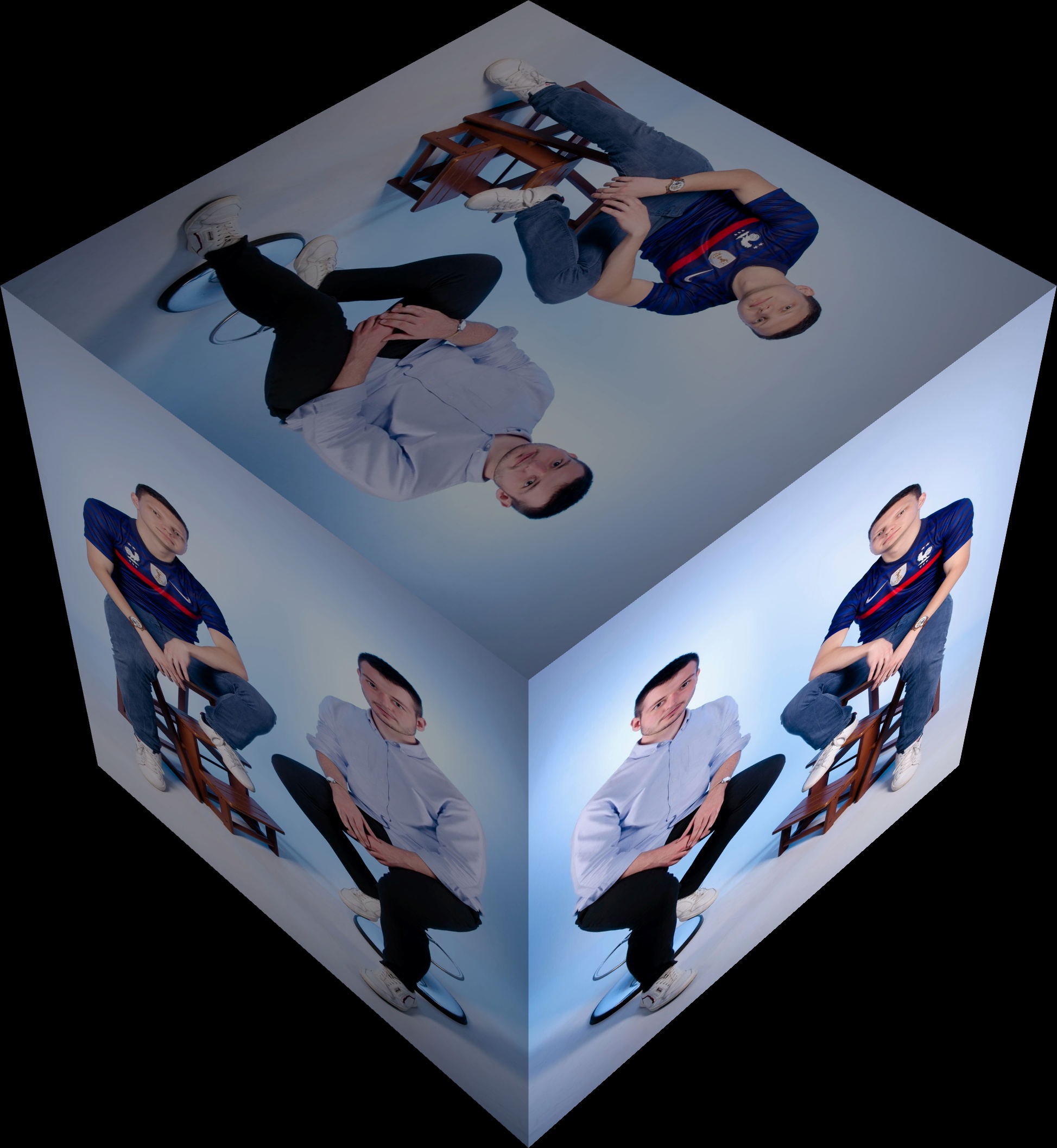 photo de 2 hommes habillés en bleu pour l'évènement de Novembre bleu